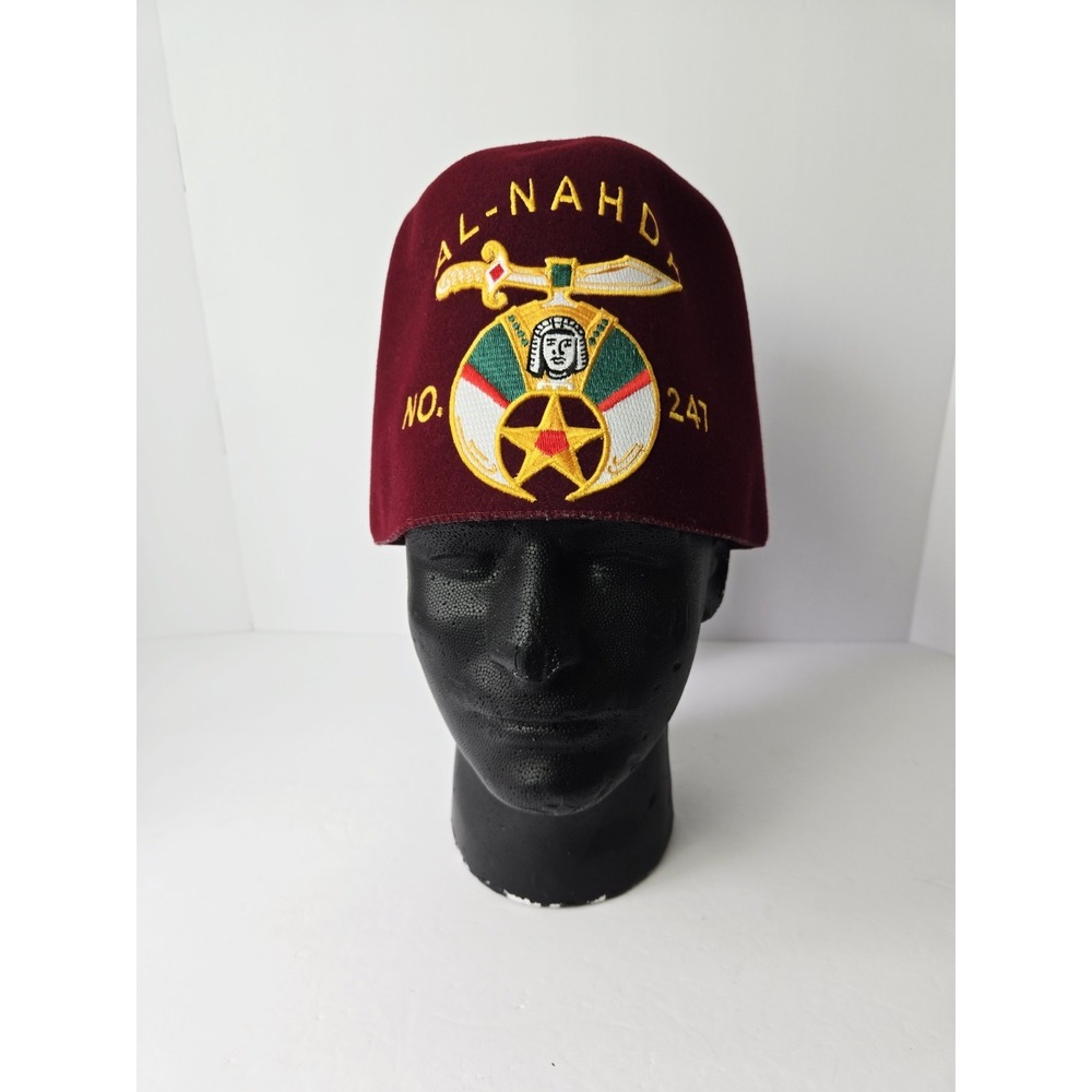 Vintage Masonic Shriner Al- Nahda Fez Hat with tassel